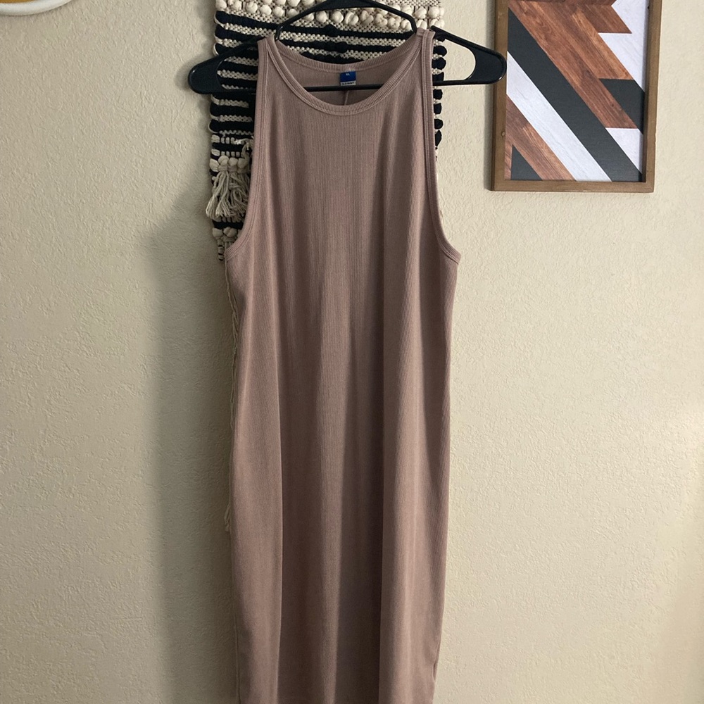 Sleeveless Tan Dress
